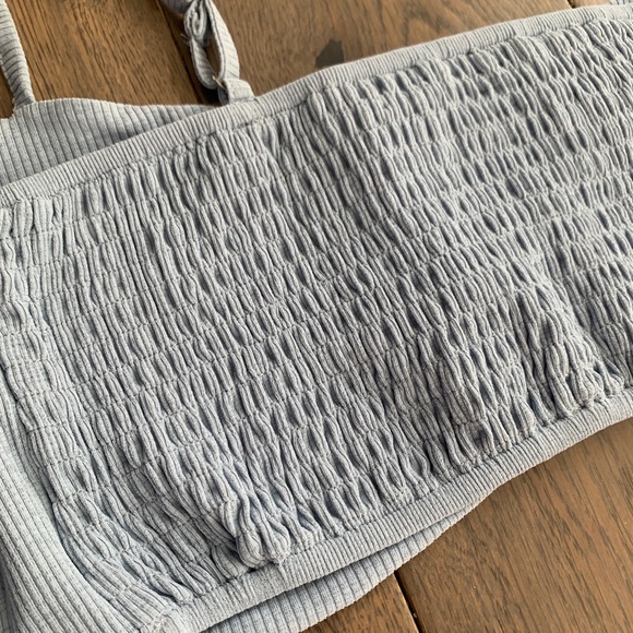 Zaful light blue ribbed crop top - Picture 4 of 4